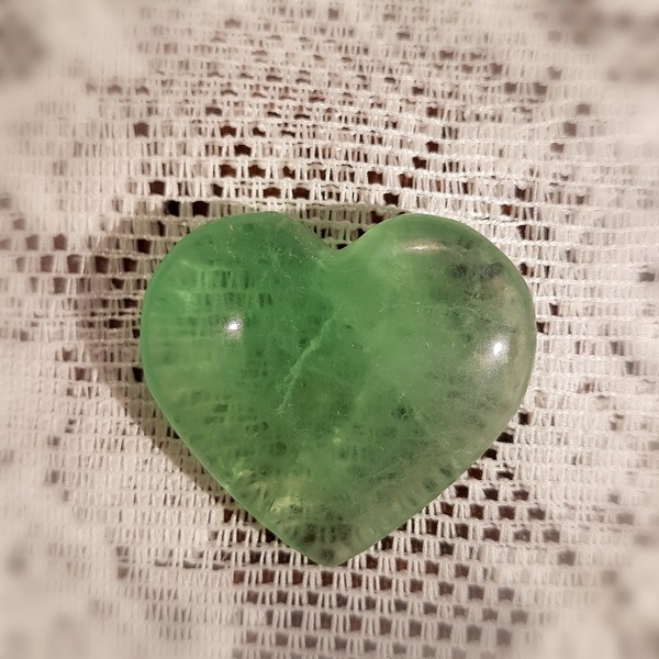 fluorit hjärta grön
