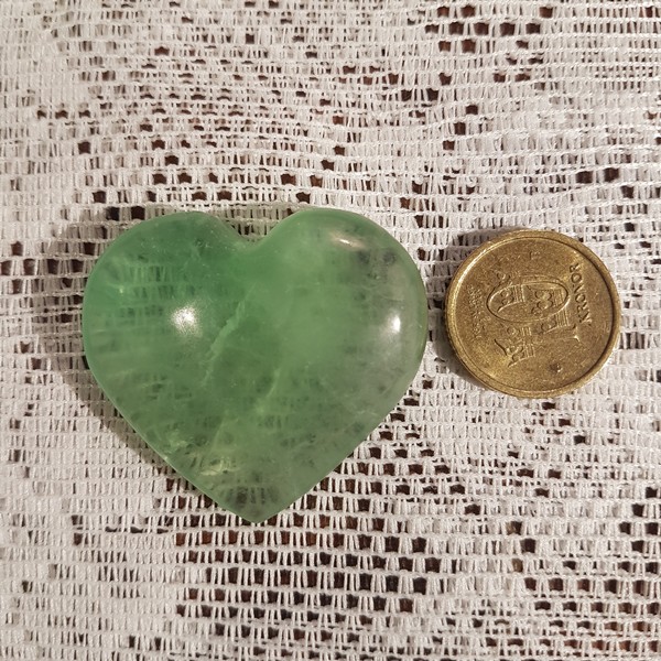 fluorit hjärta grön