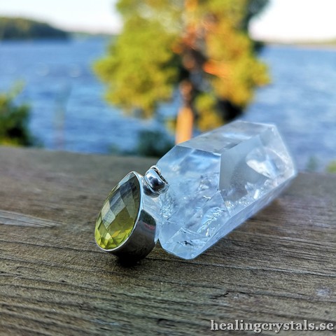 lemon quartz silverhalsband